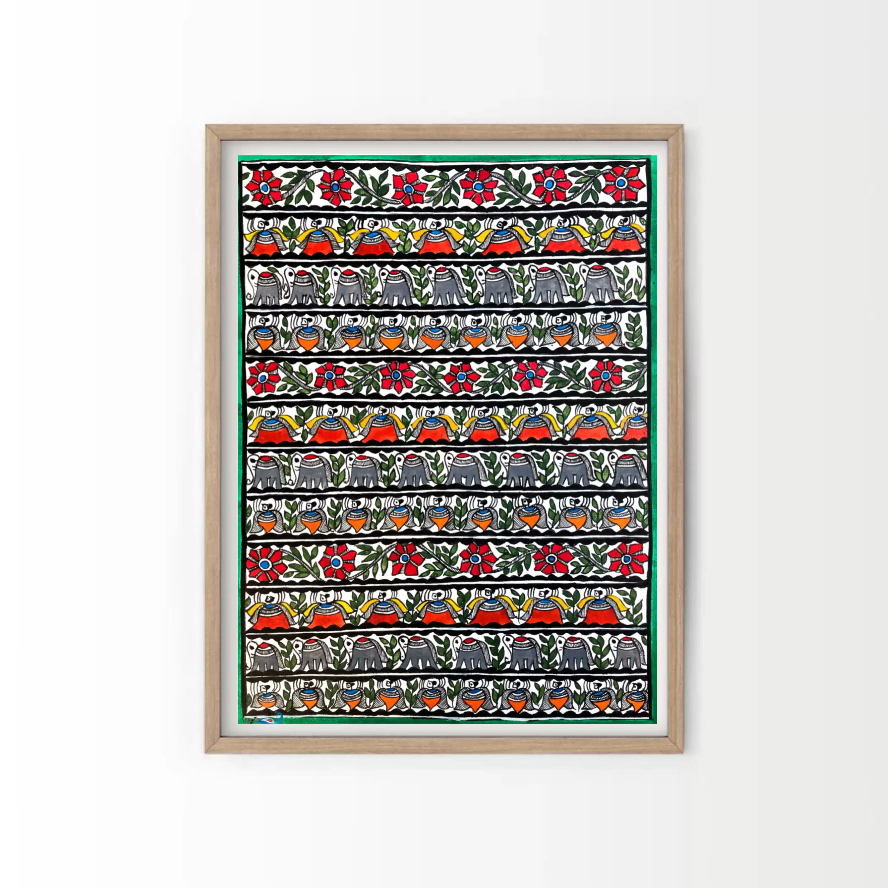 Madhubani Art Canvas Painting | Painting Set | Traditional Art Unframed Painting for Home décor