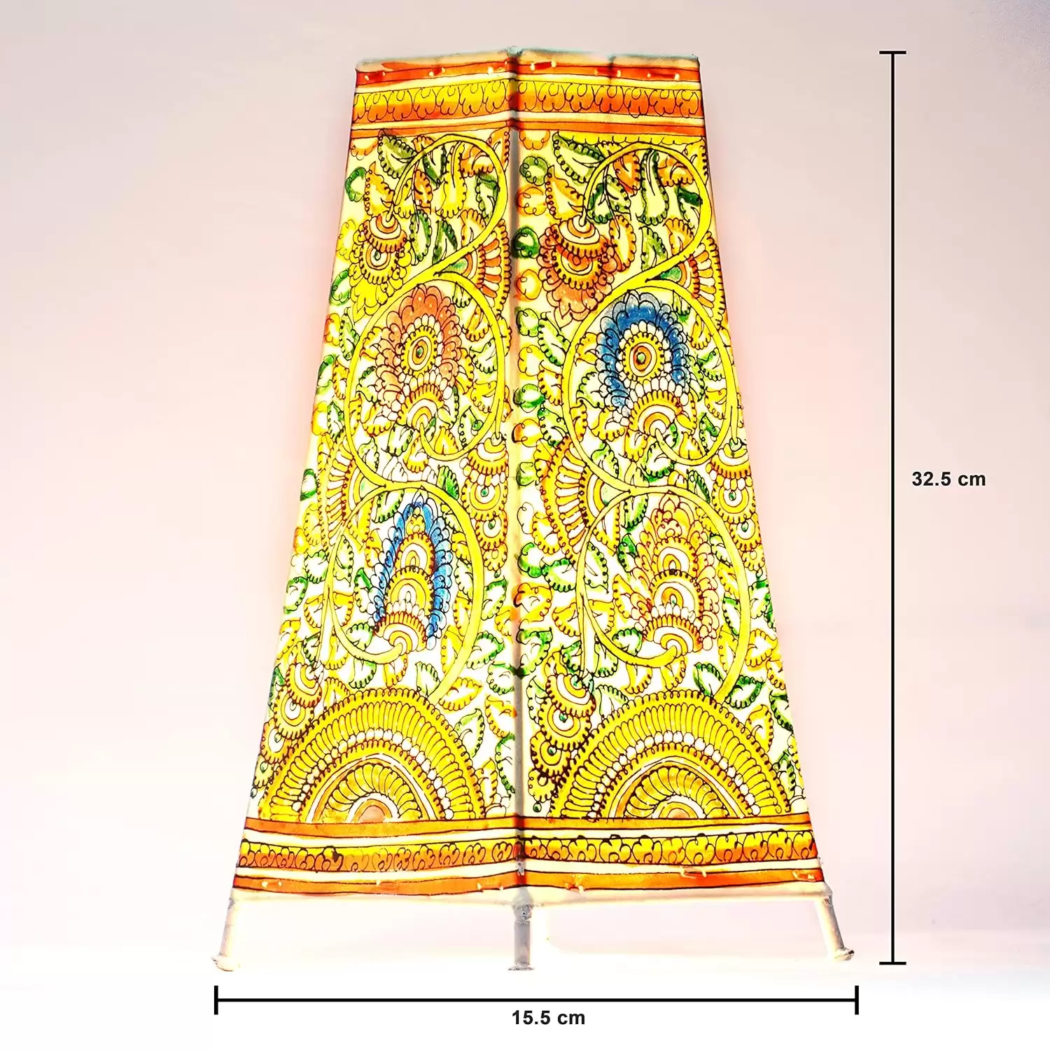 Artdarshan Handcrafted Leather Lamp shade | Handmade Table Lamp for home decoration | bedside night & desk lamp for bedroom & living room | Designer table lamp - Floral Art | Size 32.5x15.5