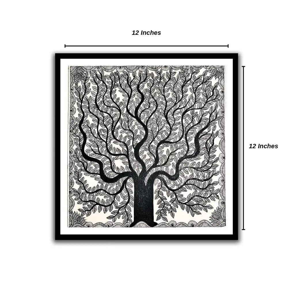 Handmade Madhubani Tree Painting – Symbol of Life, Growth & Harmony