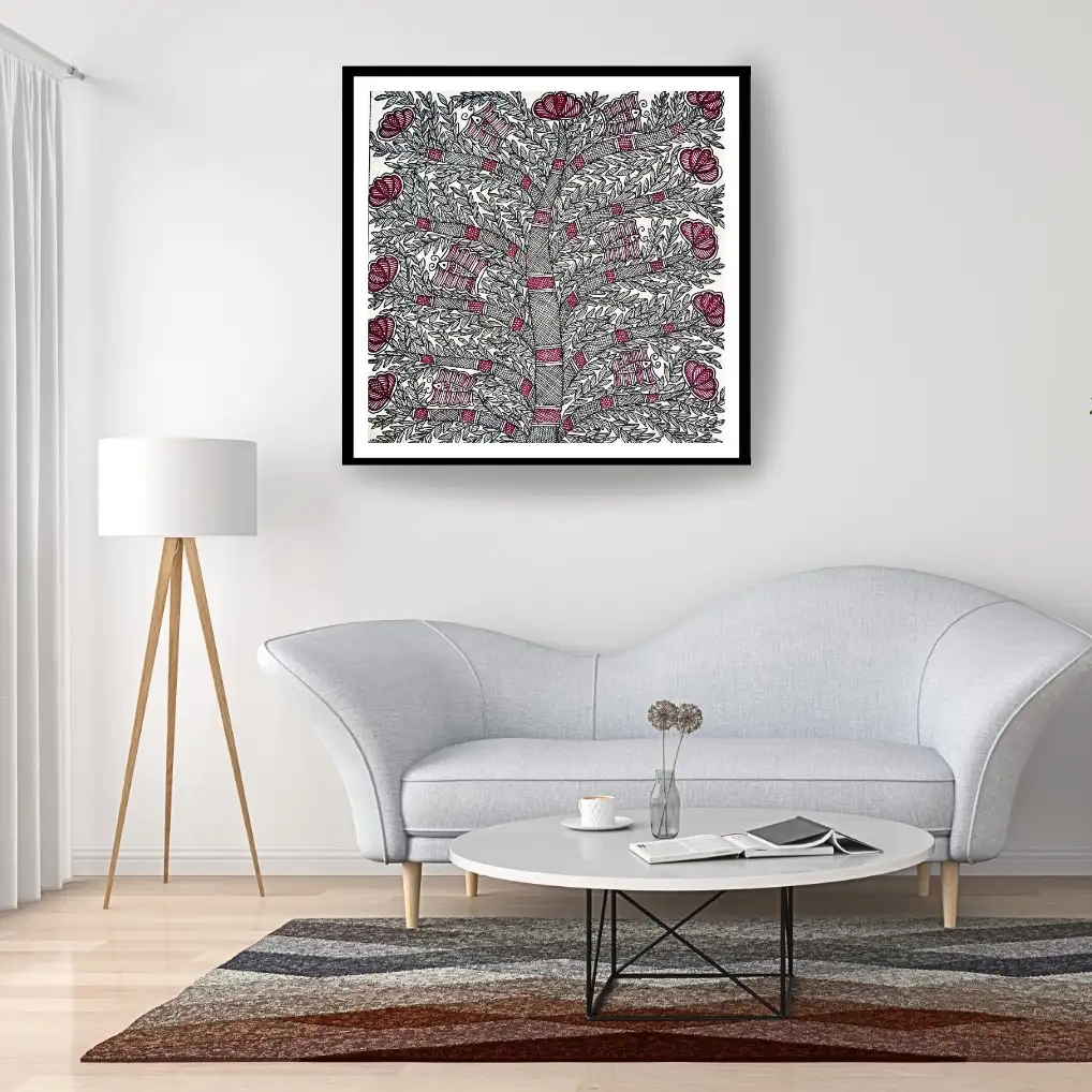 Handmade Madhubani Tree Painting – Symbol of Growth, Strength & Prosperity