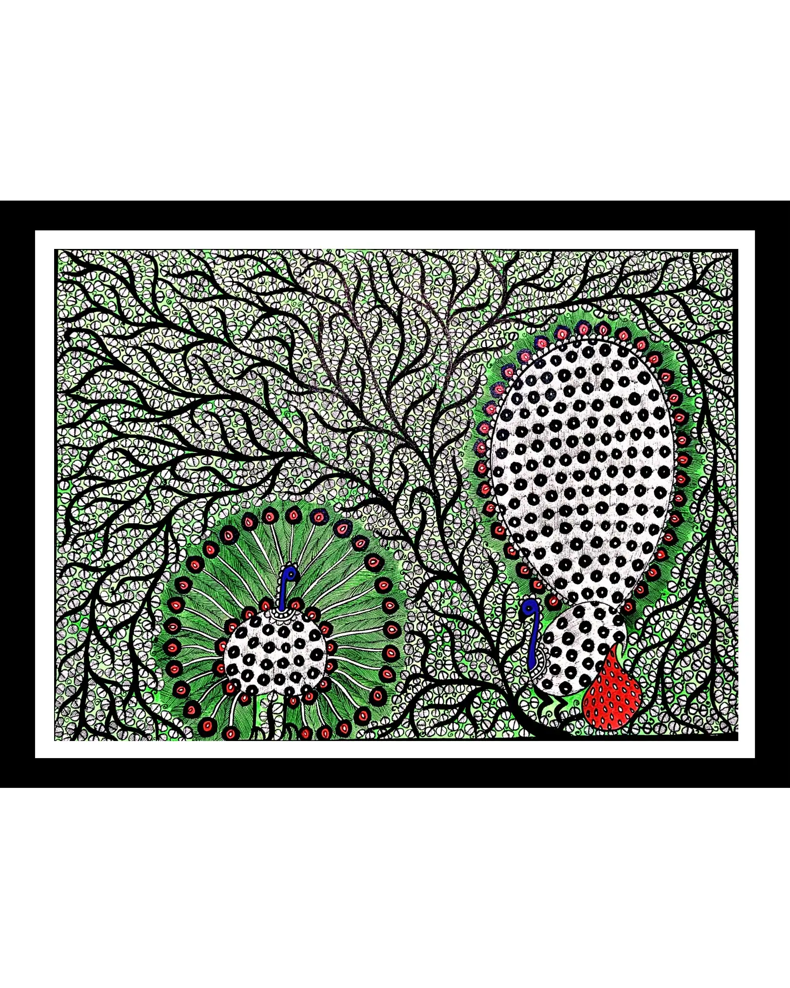 Peacock Madhubani Handmade Painting – Traditional Indian Folk Art