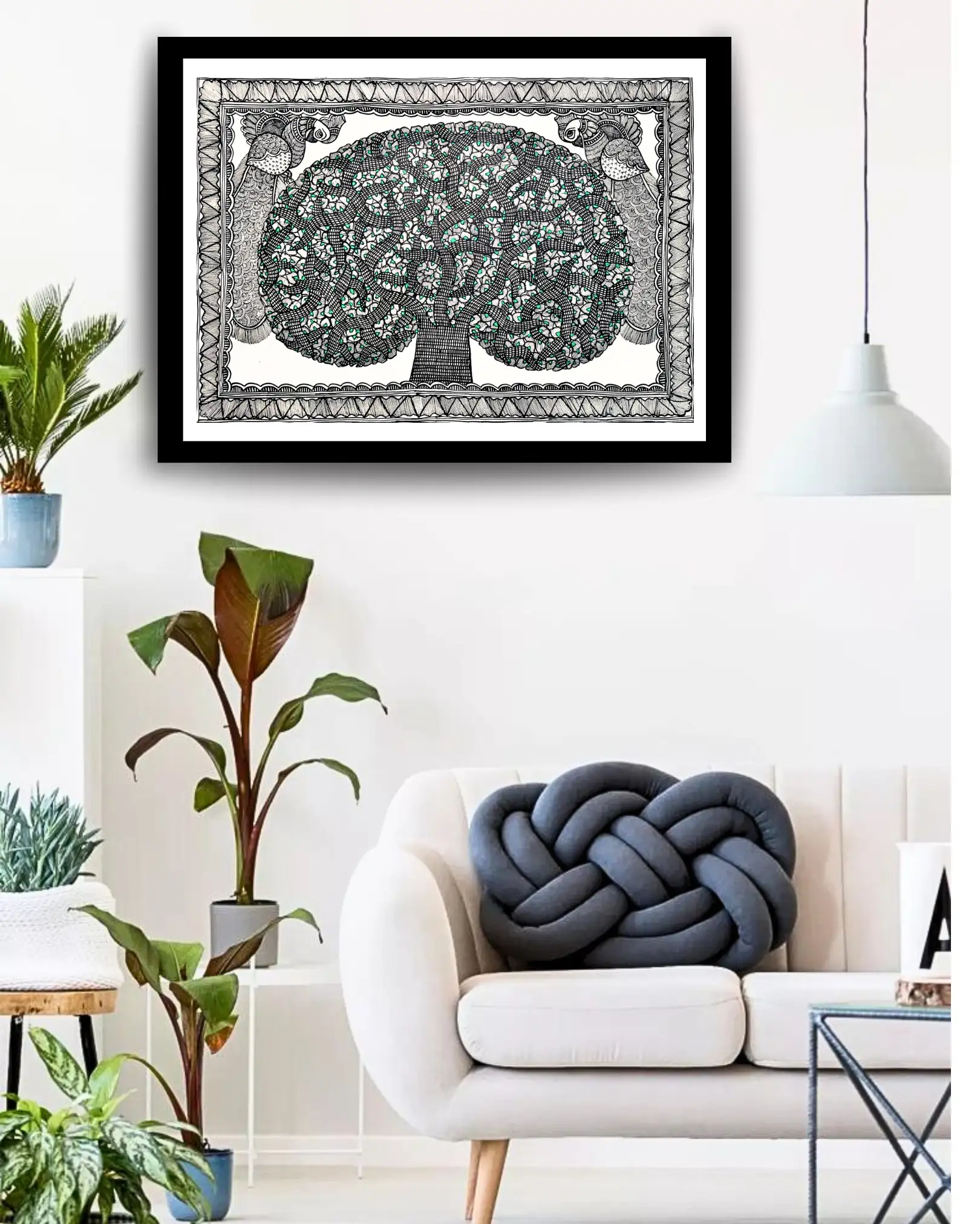 Tree of Life Handmade Madhubani Painting – Traditional Mithila Folk Art - size 22x30 Inches