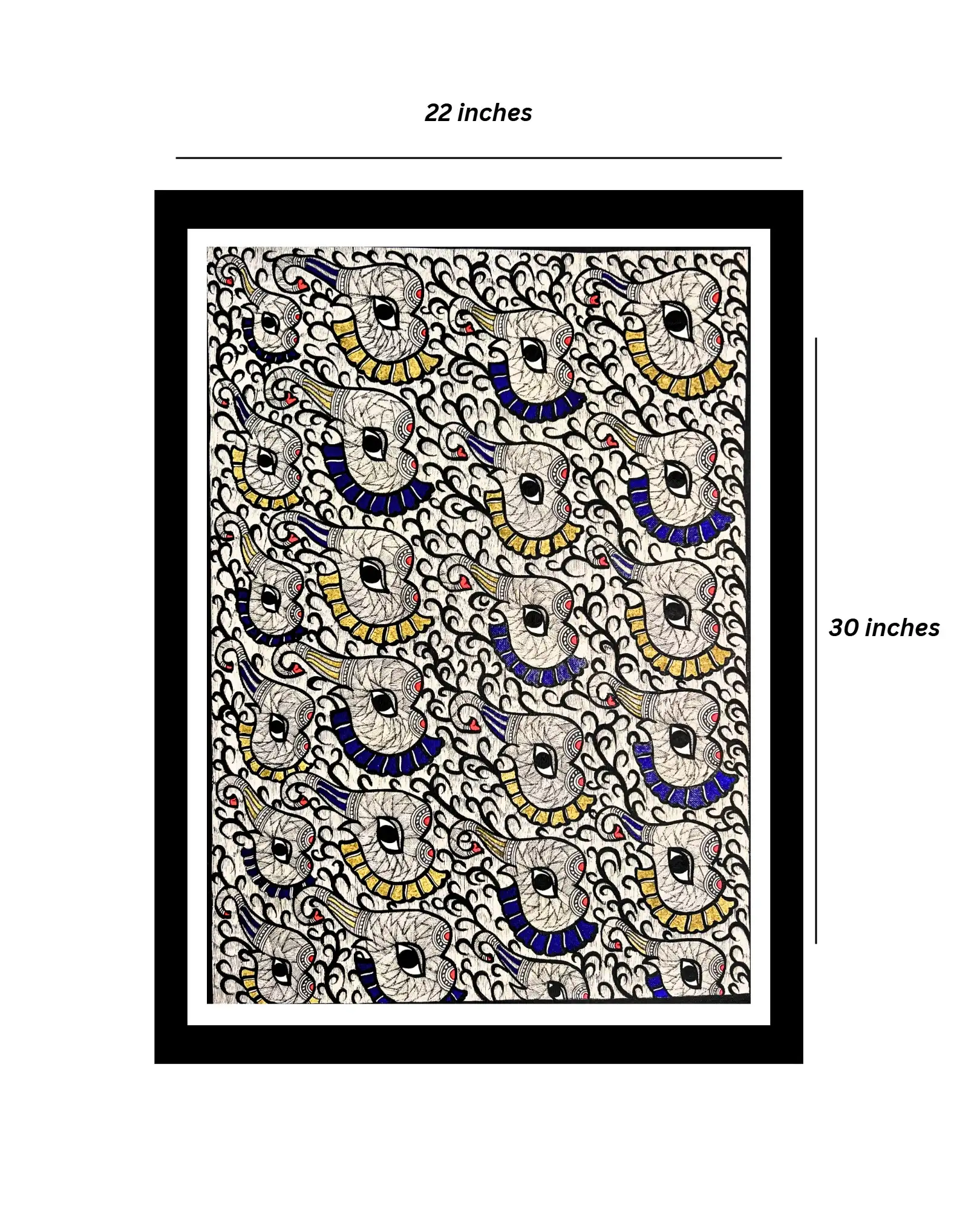 Elephant Face Handmade Madhubani Painting – Traditional Mithila Folk Art