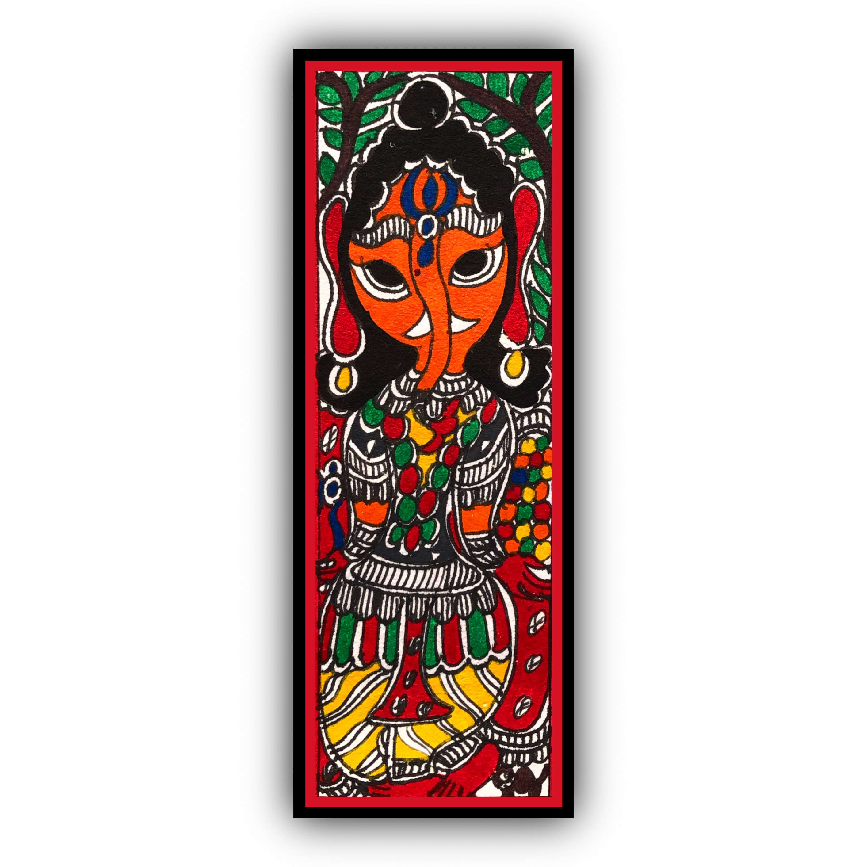 Framed Madhubani Art Painting | Set of 3 Paintings | Traditional Art Painting for Home & Office  Wall Art Decor